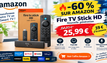 Amazon Fire TV Stick HD à seulement 25,99 € au lieu de 64,99 €