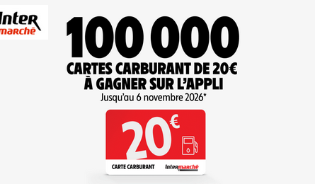 Concours Intermarché 100 000 cartes carburant de 20€ à Gagner