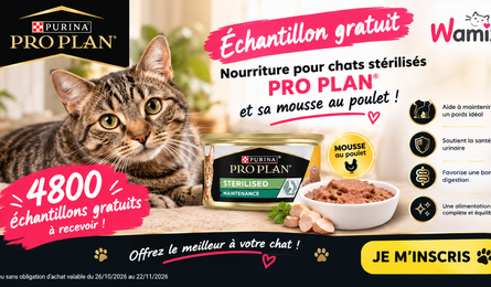 Échantillons Gratuits Mousse PRO PLAN chat stérilisé
