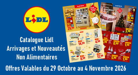 Lidl Catalogue Valable du 29 Octobre au 4 Novembre 2026 Arrivages et Nouveautés non Alimentaires