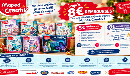 Maped Creativ Noël 2026 : jusqu’à 8 € remboursés