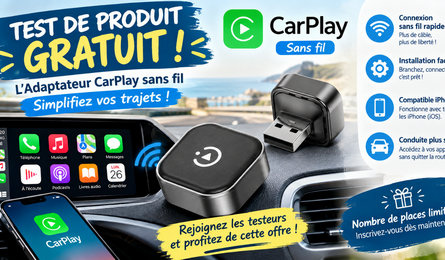 Test Produit Tester des Produits Adaptateur CarPlay sans fil