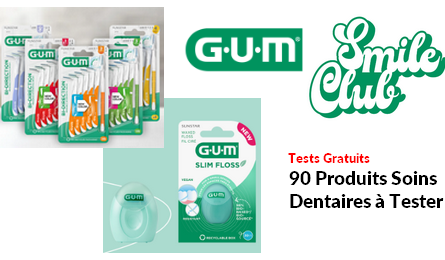 Tests Produits GUM Smile Club : 90 Produits Soins dentaires à Tester