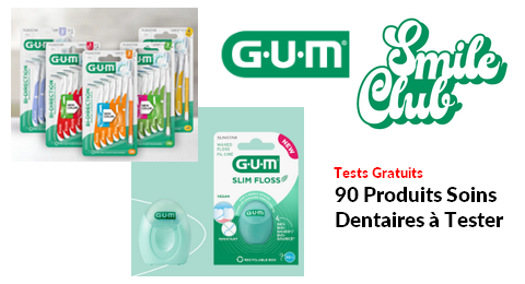 Tests Produits GUM Smile Club : 90 Produits Soins dentaires à Tester